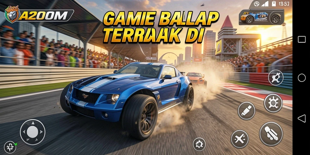 Tampilan menarik dari gameplay balap A200M yang penuh aksi.