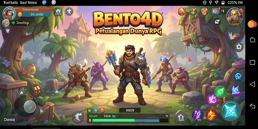 Screenshot menunjukkan aksi pertarungan seru dalam BENTO4D.