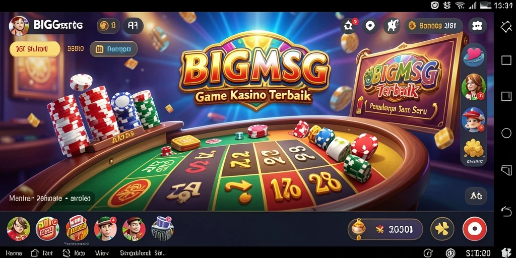 Tampilan gameplay seru dari BIGMSG dengan berbagai permainan Kasino.