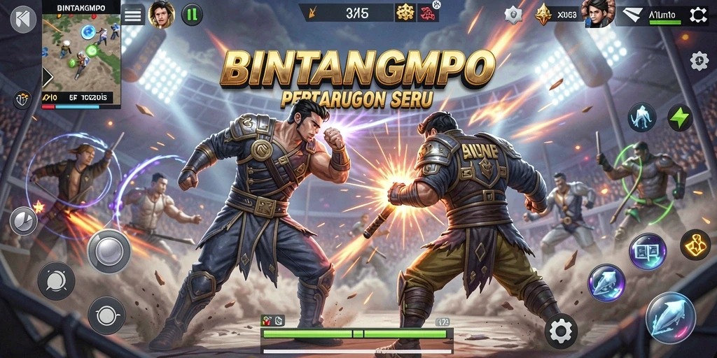 Gameplay seru dalam BINTANGMPO yang menegangkan dan penuh aksi.