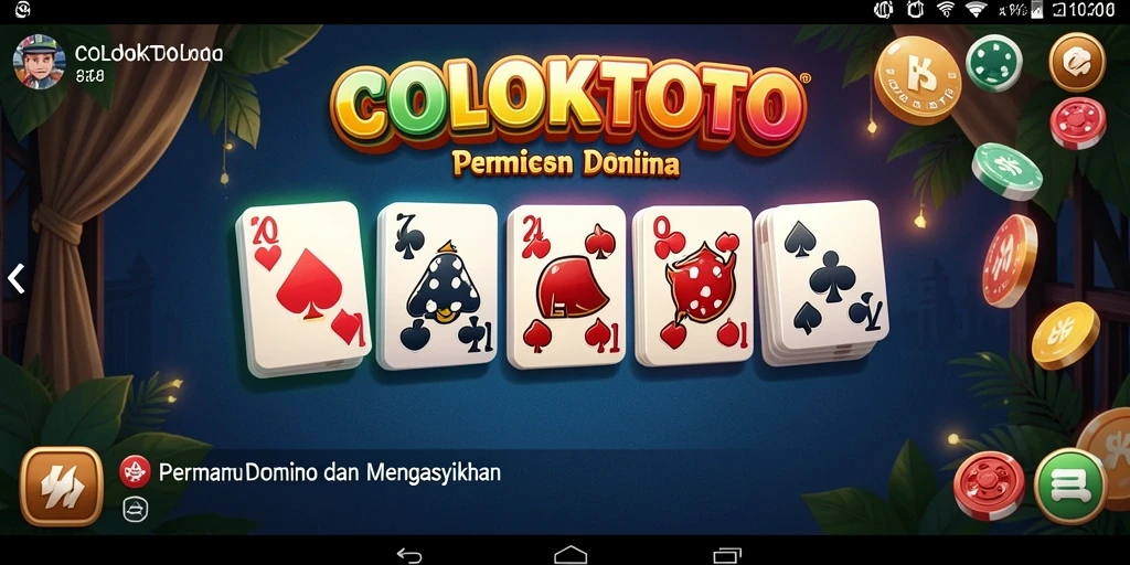 Screenshot gameplay COLOKTOTO yang menampilkan keseruan permainan Domino.