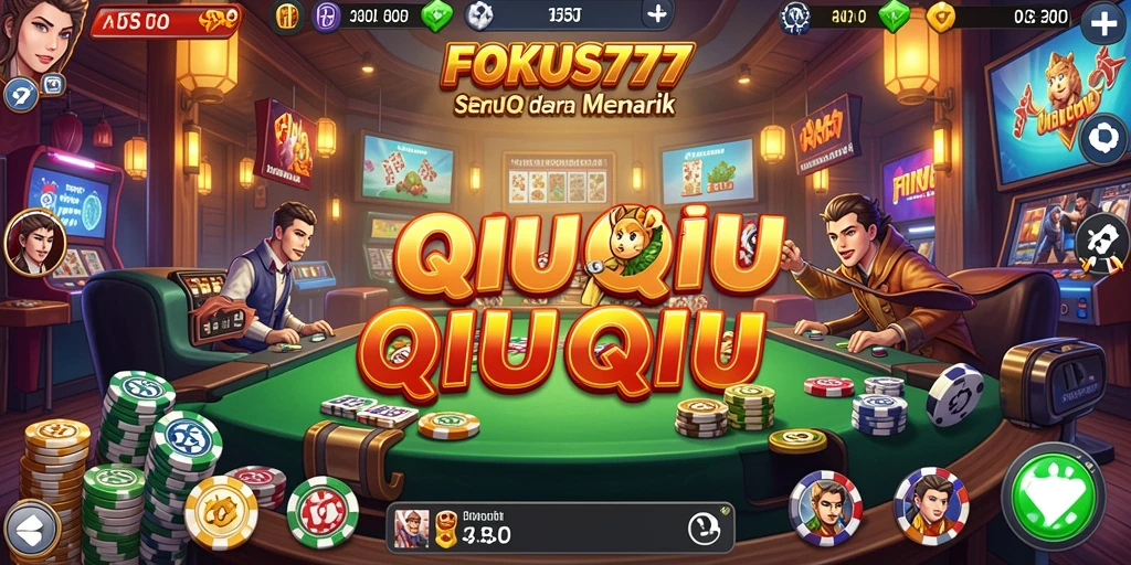 Screenshot FOKUS777 menampilkan aksi seru permainan QiuQiu.