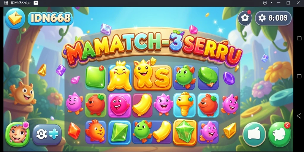 Tangkapan layar gameplay IDN668 menampilkan keseruan mencocokkan item.