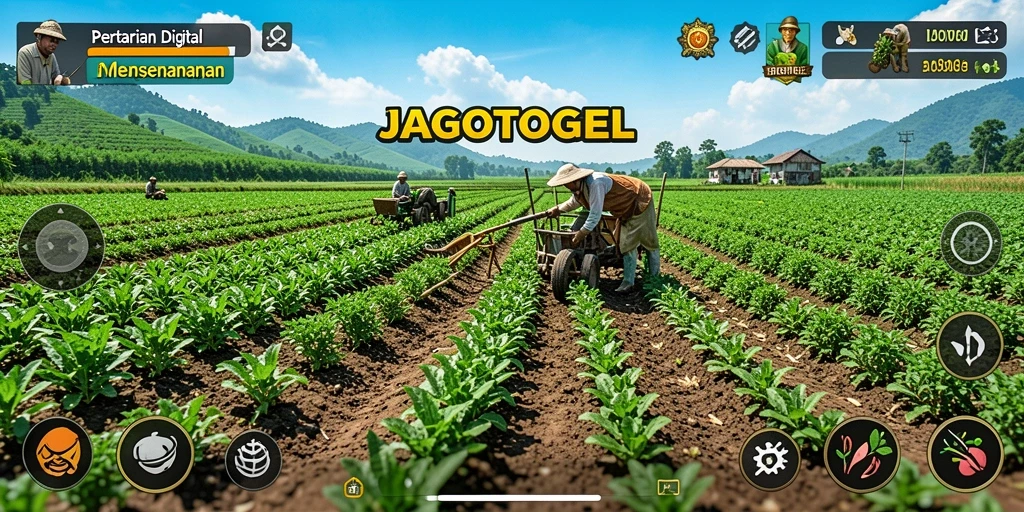 Tampilan Gameplay JAGOTOGEL menampilkan aktivitas bertani yang mengasyikkan.