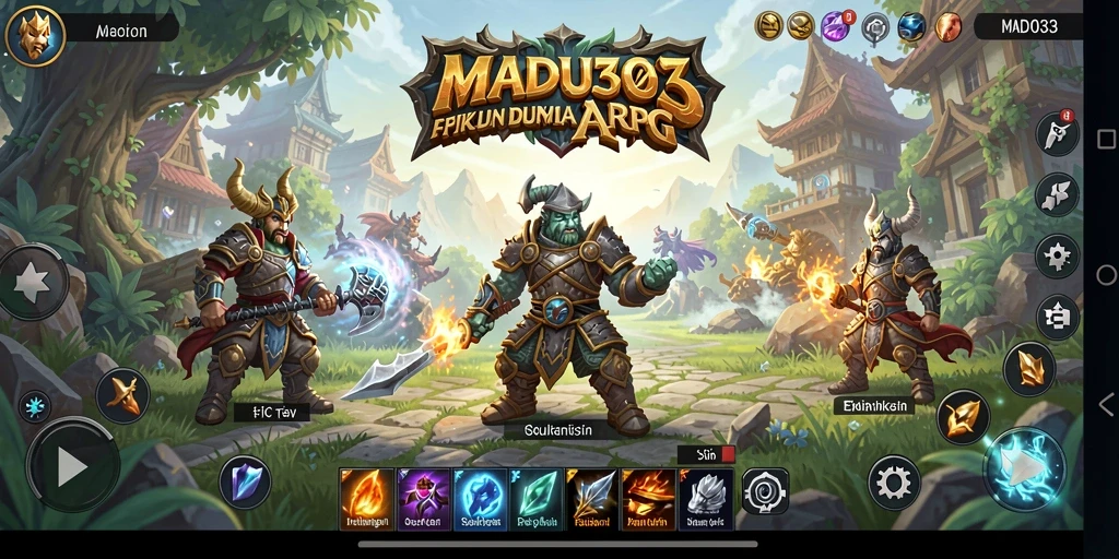 Tampilan gameplay MADU303 dengan aksi petualangan yang dramatis.