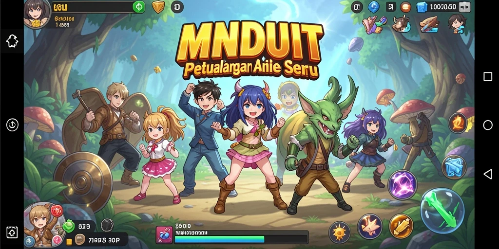 Screenshot gameplay MNDUIT menampilkan aksi seru anime.