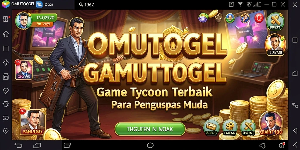 Tampilan gameplay menarik dari OMUTOGEL yang menunjukkan simulasi bisnis.