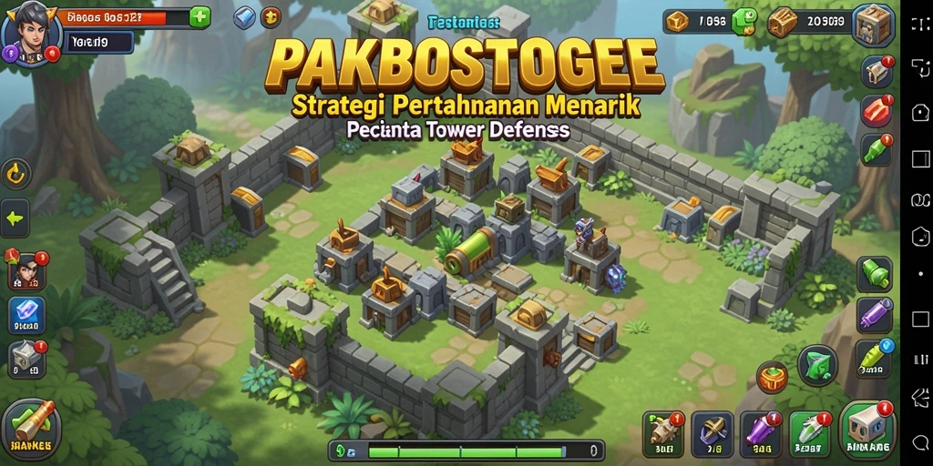 Tampilan gameplay PAKBOSTOGEL dengan strategi Tower Defense yang seru.