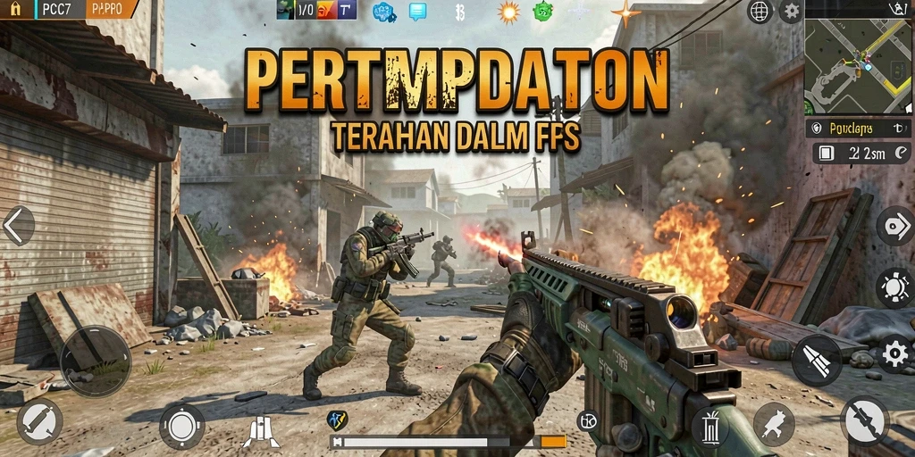Screenshot PCPC7 menampilkan gameplay intens dalam pertempuran FPS.