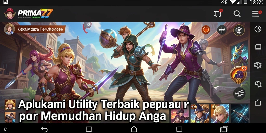 Tampilan antarmuka utama aplikasi PRIMA77 yang menampilkan fitur-fitur Utility.