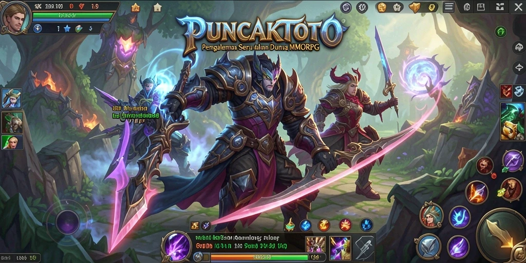 Tampilan gameplay mendebarkan dalam PUNCAKTOTO MMORPG.