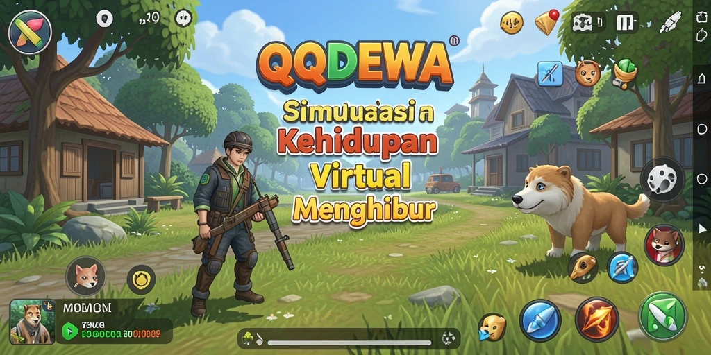 Screenshot gameplay QQDEWA yang menampilkan interaksi di dunia virtual.