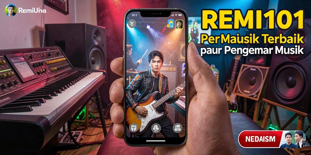 Screenshot gameplay REMI101 menunjukkan pembelajaran musik yang interaktif dan menyenangkan.