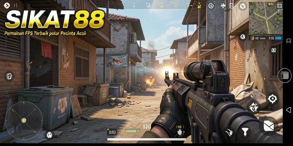 Tangkapan layar gameplay SIKAT88 menampilkan aksi tembak-menembak yang seru.